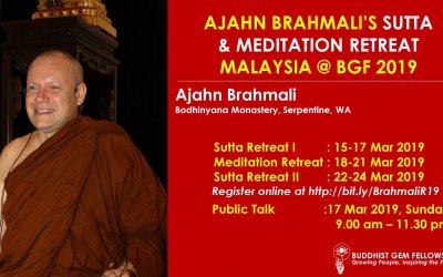 Ajahn Brahmali’s Sutta & Meditation Retreat 2019